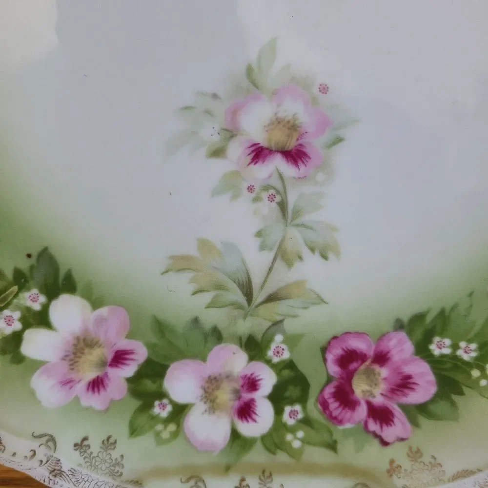 Antique Rosenthal Iris Bavaria Porcelain China Floral Serving Plate R.C. Crown